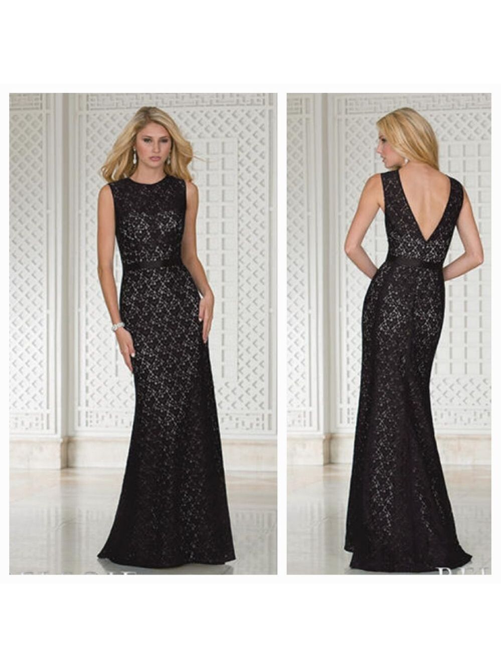 NWT Belsoie Black Lace Overlay Dress, Size 16